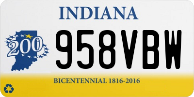 IN license plate 958VBW