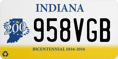 IN license plate 958VGB