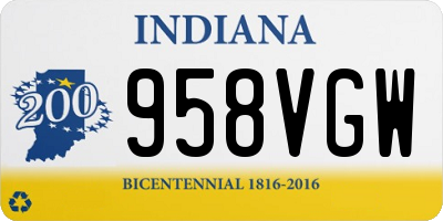 IN license plate 958VGW