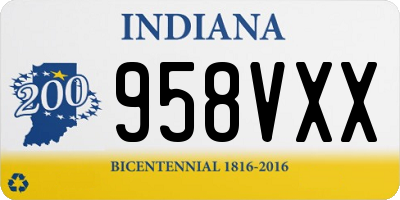 IN license plate 958VXX