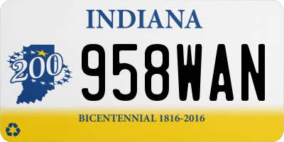 IN license plate 958WAN