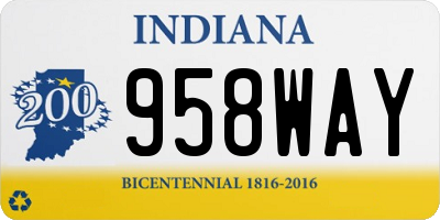 IN license plate 958WAY