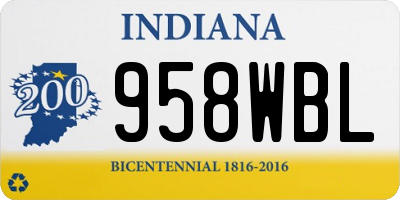 IN license plate 958WBL