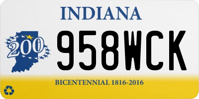 IN license plate 958WCK