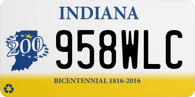 IN license plate 958WLC
