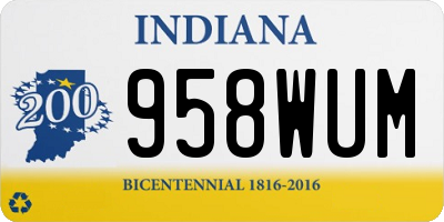 IN license plate 958WUM