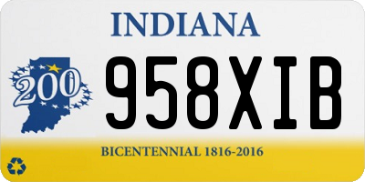 IN license plate 958XIB