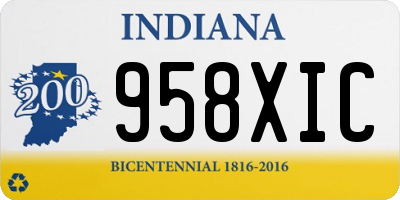 IN license plate 958XIC