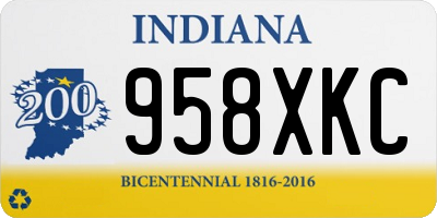 IN license plate 958XKC