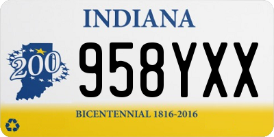 IN license plate 958YXX