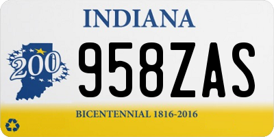 IN license plate 958ZAS