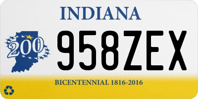 IN license plate 958ZEX