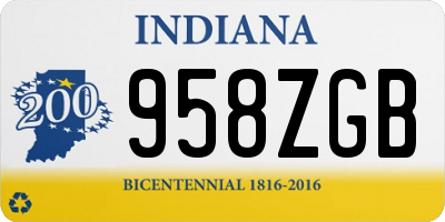 IN license plate 958ZGB