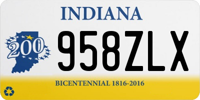 IN license plate 958ZLX