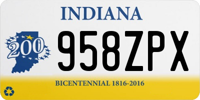 IN license plate 958ZPX