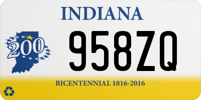 IN license plate 958ZQ