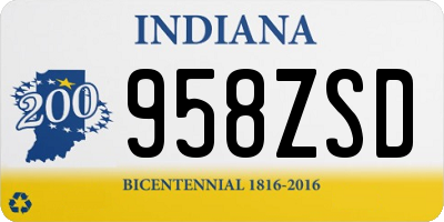 IN license plate 958ZSD