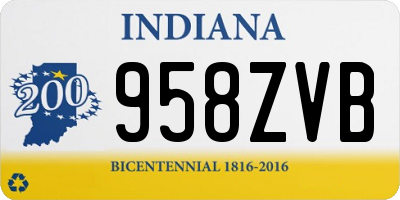 IN license plate 958ZVB