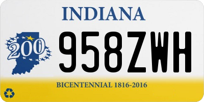 IN license plate 958ZWH