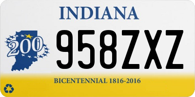 IN license plate 958ZXZ