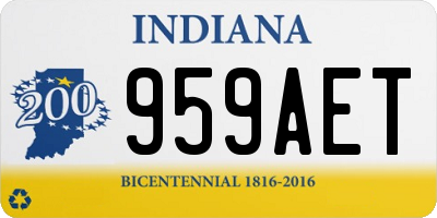 IN license plate 959AET
