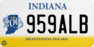 IN license plate 959ALB