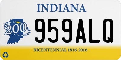 IN license plate 959ALQ
