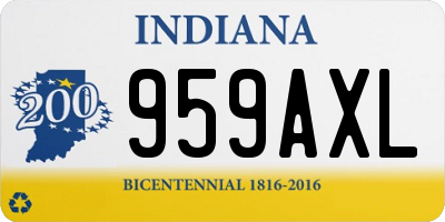IN license plate 959AXL