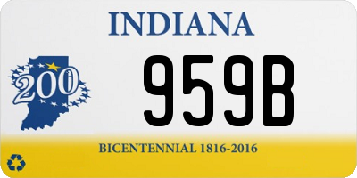 IN license plate 959B