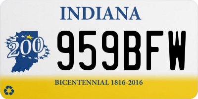 IN license plate 959BFW