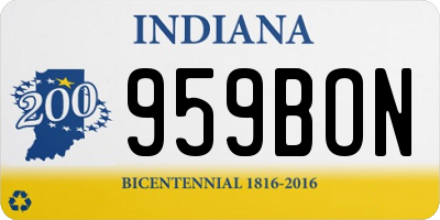 IN license plate 959BON
