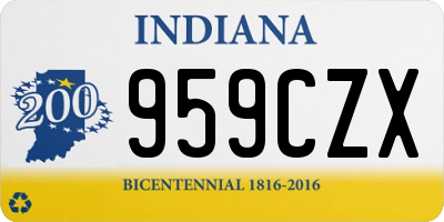 IN license plate 959CZX