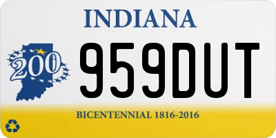 IN license plate 959DUT