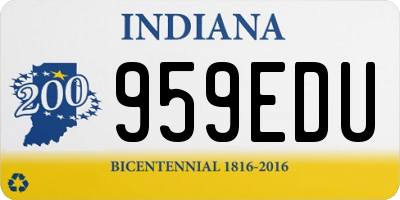 IN license plate 959EDU