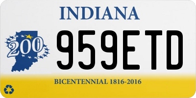 IN license plate 959ETD