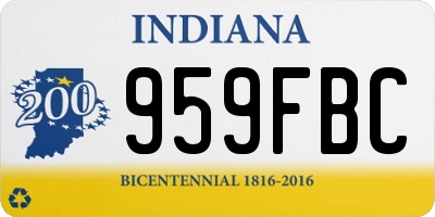 IN license plate 959FBC