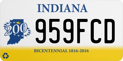 IN license plate 959FCD