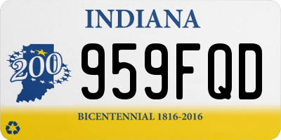 IN license plate 959FQD
