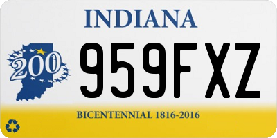 IN license plate 959FXZ
