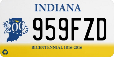 IN license plate 959FZD