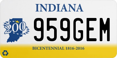 IN license plate 959GEM