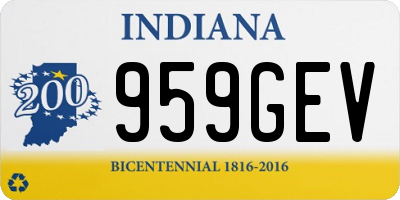 IN license plate 959GEV