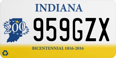 IN license plate 959GZX