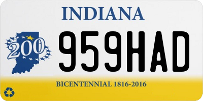 IN license plate 959HAD