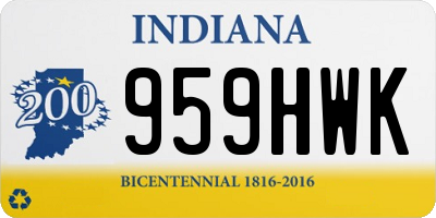 IN license plate 959HWK