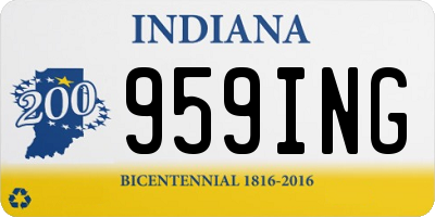IN license plate 959ING