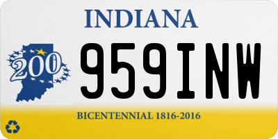 IN license plate 959INW