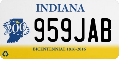 IN license plate 959JAB
