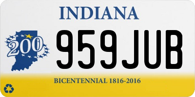 IN license plate 959JUB