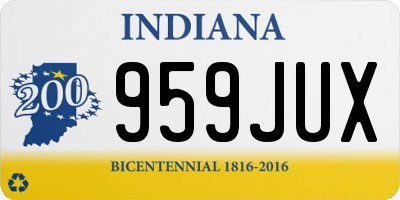 IN license plate 959JUX